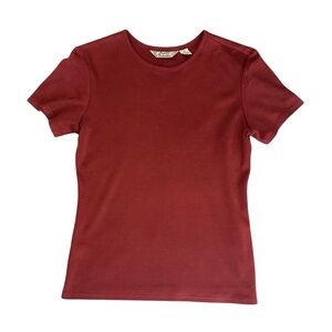 Tommy Bahama Women’s Short Sleeve Burgundy Brick Red Silk Blend Tshirt Size XS